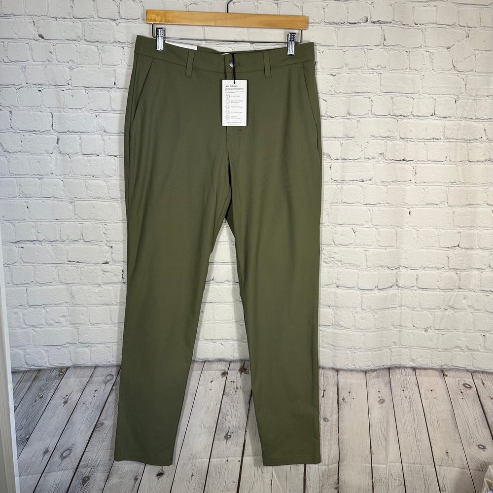 NEW Collars & Co Apex Tech Pants Green Tailored Fit 32x32 Mens Performance Trous